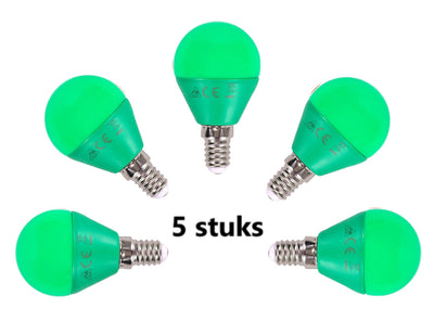 Ampoules globe G45, lot de 5 | Ampoule LED E14 4 W = ampoule à incandescence 30 W | lumière verte - LEDPLANET.NL