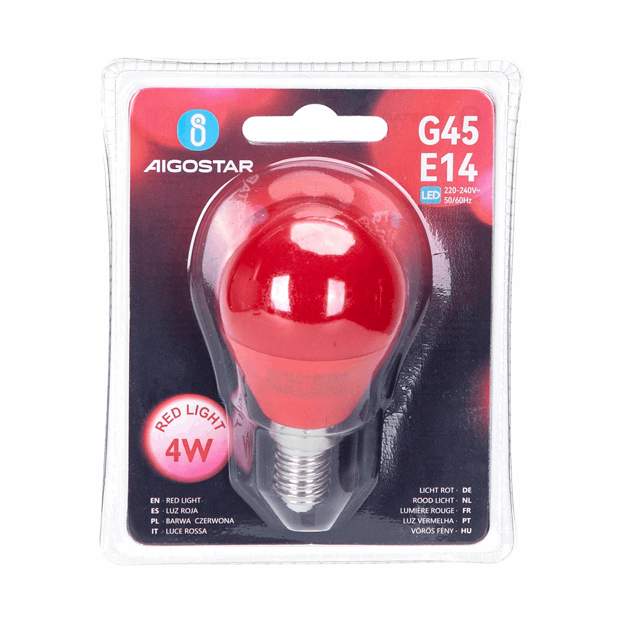 G45 kogellamp 5 stuks | E14 LED lamp 4W=30W gloeilamp | rood licht - LEDPLANET.NL
