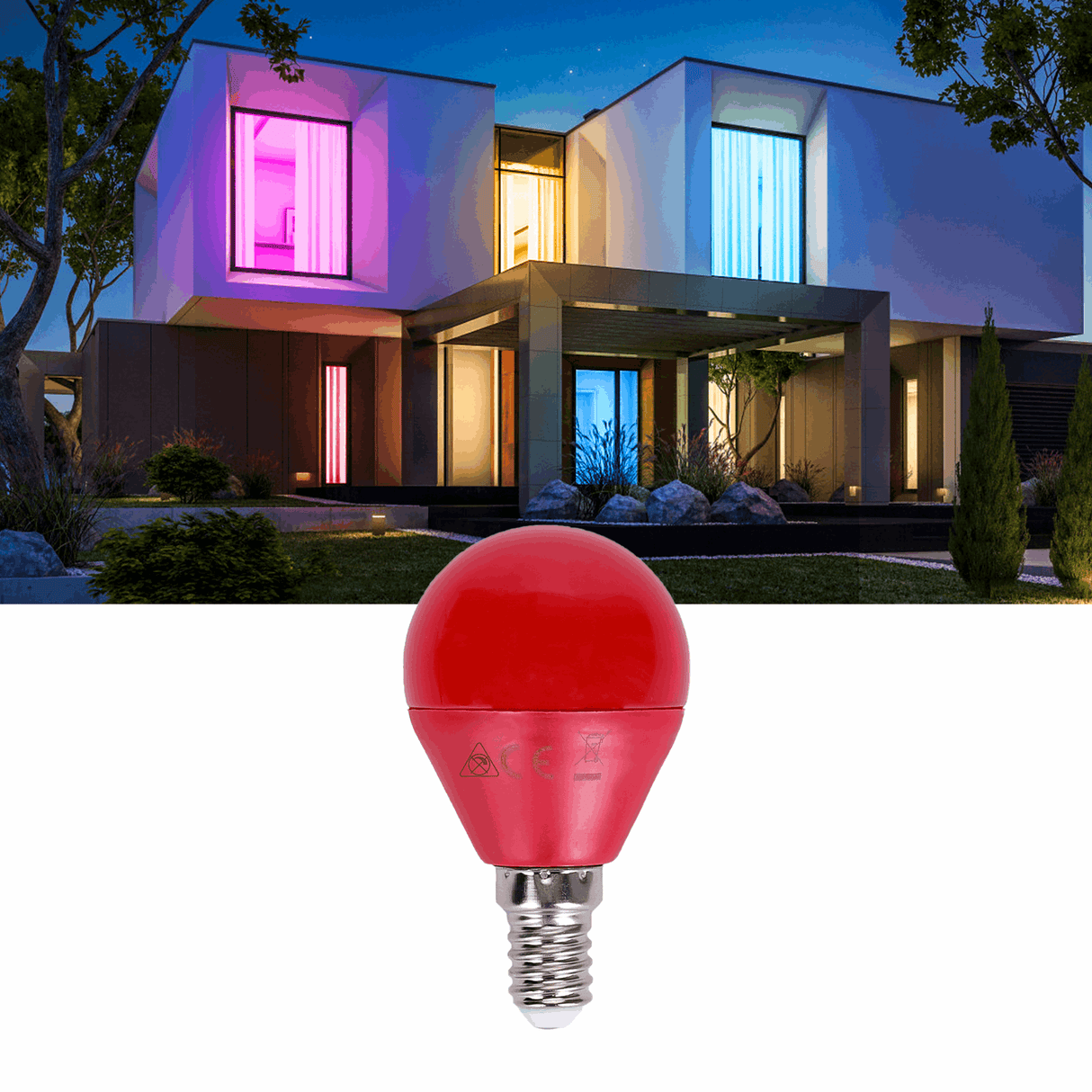 G45 kogellamp 5 stuks | E14 LED lamp 4W=30W gloeilamp | rood licht - LEDPLANET.NL