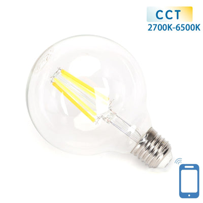 Globe E27 LED-Glühbirne 6 W WLAN CCT 2700 K–6500 K | G95 – Warmweiß – Tageslichtweiß – LED ~ 850 Lumen – klares Glas – 230 Volt – LEDPLANET.NL