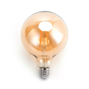 Globe light bulb G125 - E27 - amber glass | 6W=45W | flame filament 2200K - LEDPLANET.NL