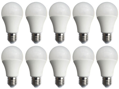 Gloeilamp E27 10 stuks, A60 LED lamp 10W=80W, warmwit 3000K