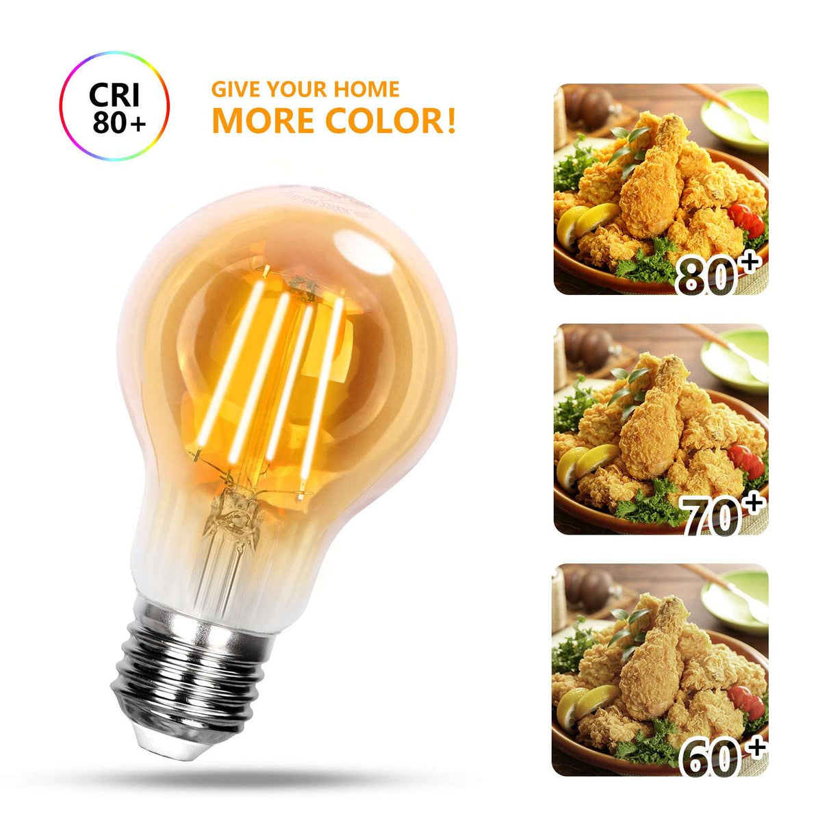 Gloeilamp E27 10 stuks | LED 8W=63W warmwit | 850 Lumen - 2200K - amber glas - LEDPLANET.NL