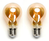 Gloeilamp E27 2 stuks | 6W=45W warmwit | 2200K - amber glas - LEDPLANET.NL