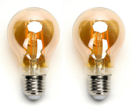 Gloeilamp E27 2 stuks | 6W=45W warmwit | 2200K - amber glas - LEDPLANET.NL