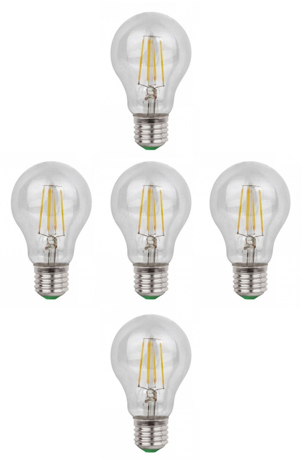 Light bulb E27 5 pieces | LED 6W=60W halogen replacement | daylight white filament 6500K