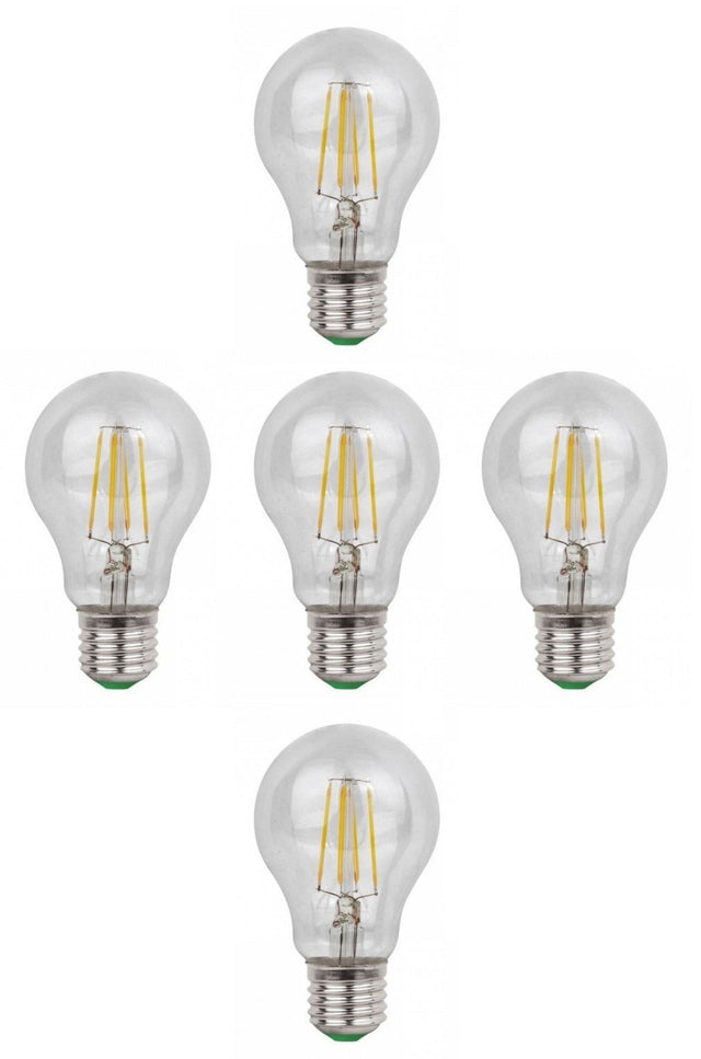 Gloeilamp E27 5 stuks | LED 6W=60W halogeen vervanger | warmwit filament 2700K - LEDPLANET.NL