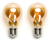 Light bulb E27 2 pieces | 6W=45W warm white | 2200K - amber glass