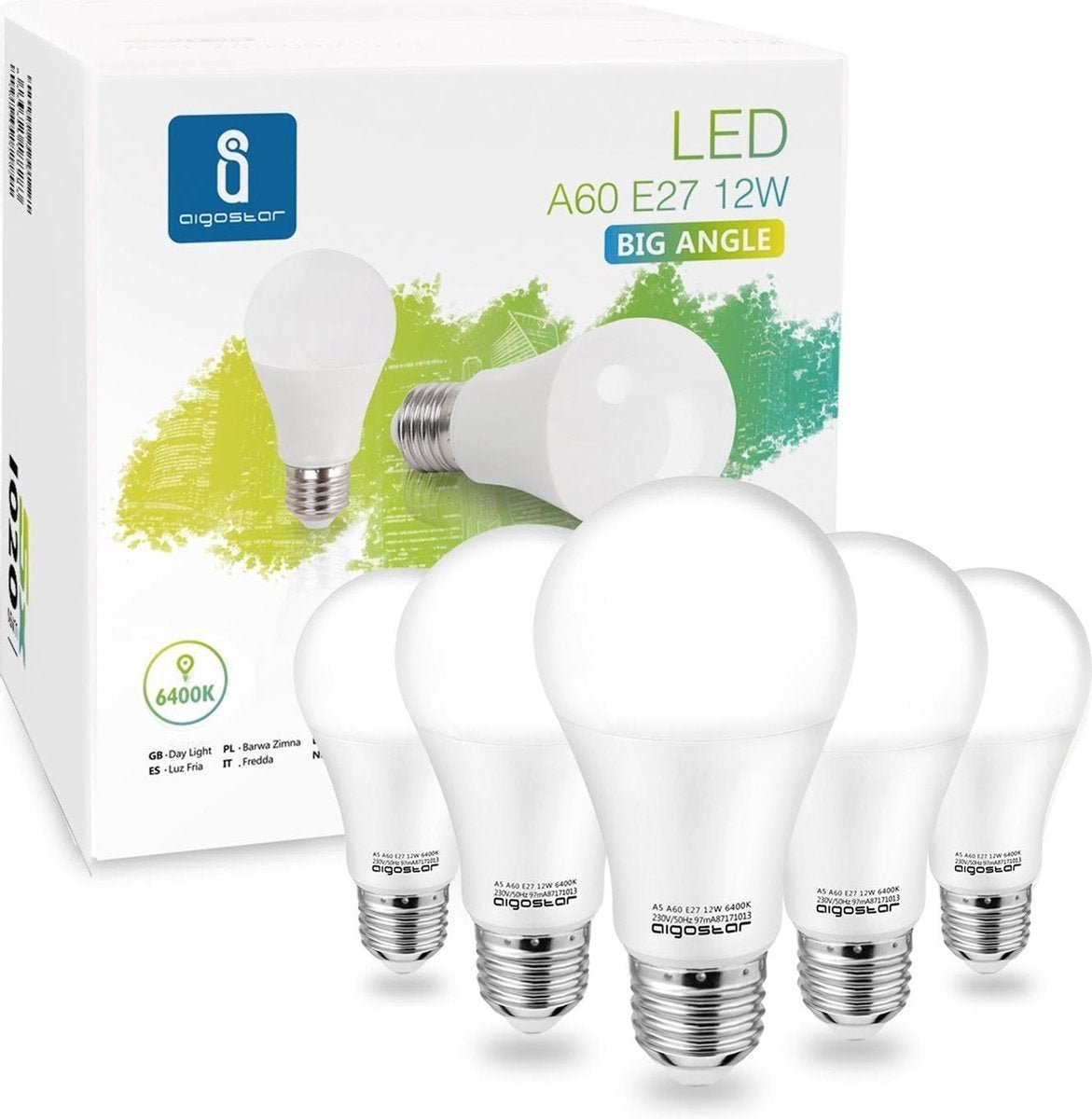 Gloeilamp E27 | LED 12W~100W halogeenvervanger | daglichtwit 6400K 1020Lm | 5 stuks | 230V - LEDPLANET.NL