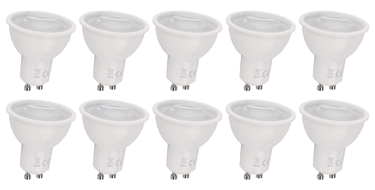 GU10 spot dimmable 10 pieces warm white | PAR16 bayonet lock | LED 7W~650Lm=50W halogen lighting | 3000K Triac - 230V 