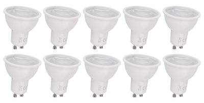 GU10 dimmable spotlights, 10 pieces, warm white | PAR16 bayonet fitting | LED 7W~650Lm=50W halogen lighting | 3000K Triac - 230V - LEDPLANET.NL