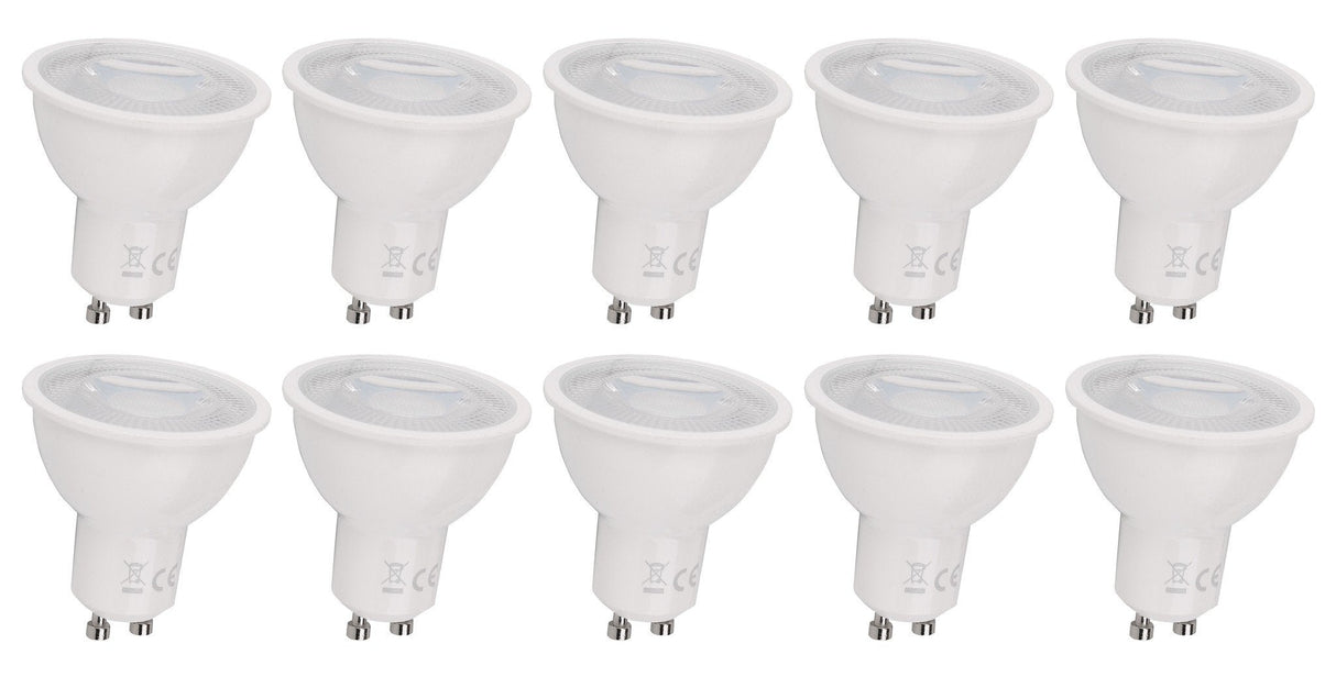 GU10 spot warmwit dimbaar - 10 stuks PAR16 bajonetsluiting | LED 6W ~ 510Lm = 42W halogeenlicht 120° - 2700K 230V - LEDPLANET.NL