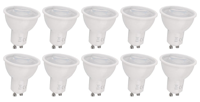 GU10 spot warmwit dimbaar - 10 stuks PAR16 bajonetsluiting | LED 6W ~ 510Lm = 42W halogeenlicht 120° - 2700K 230V - LEDPLANET.NL