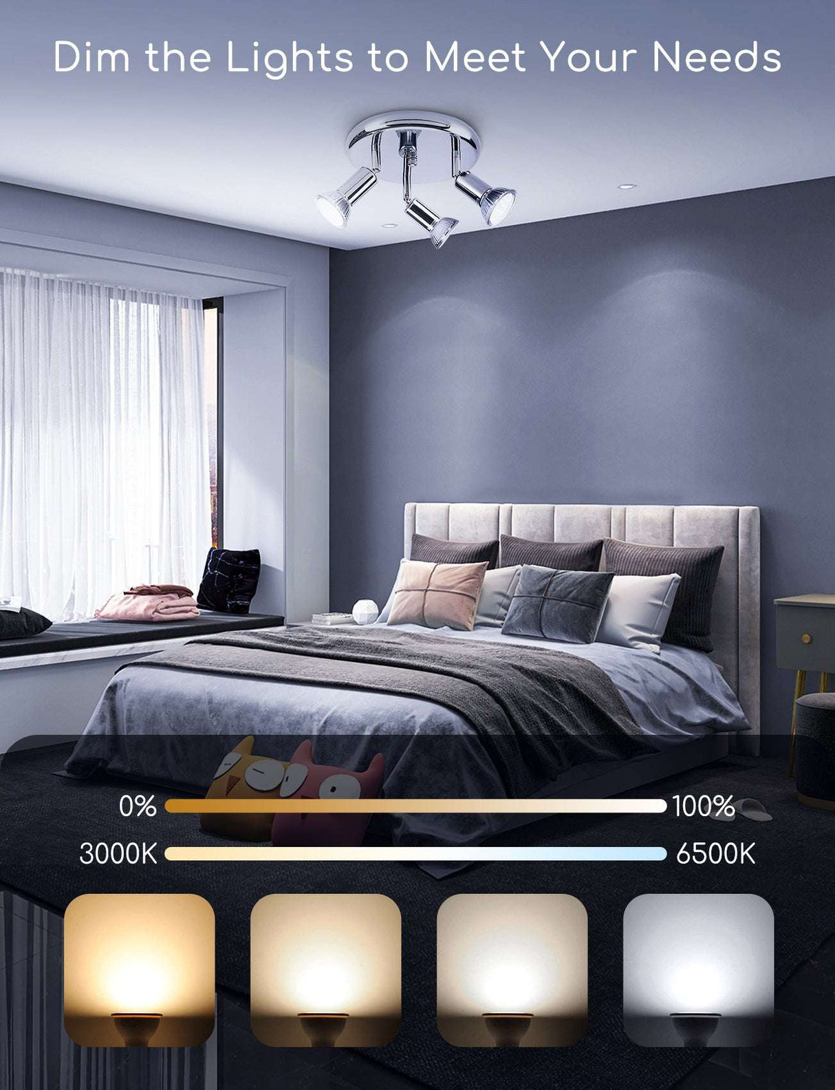 GU10 spot WiFi CCT 3000K - 6500K | PAR16 warmwit - daglichtwit - LED 7W=45W halogeenlamp - LEDPLANET.NL