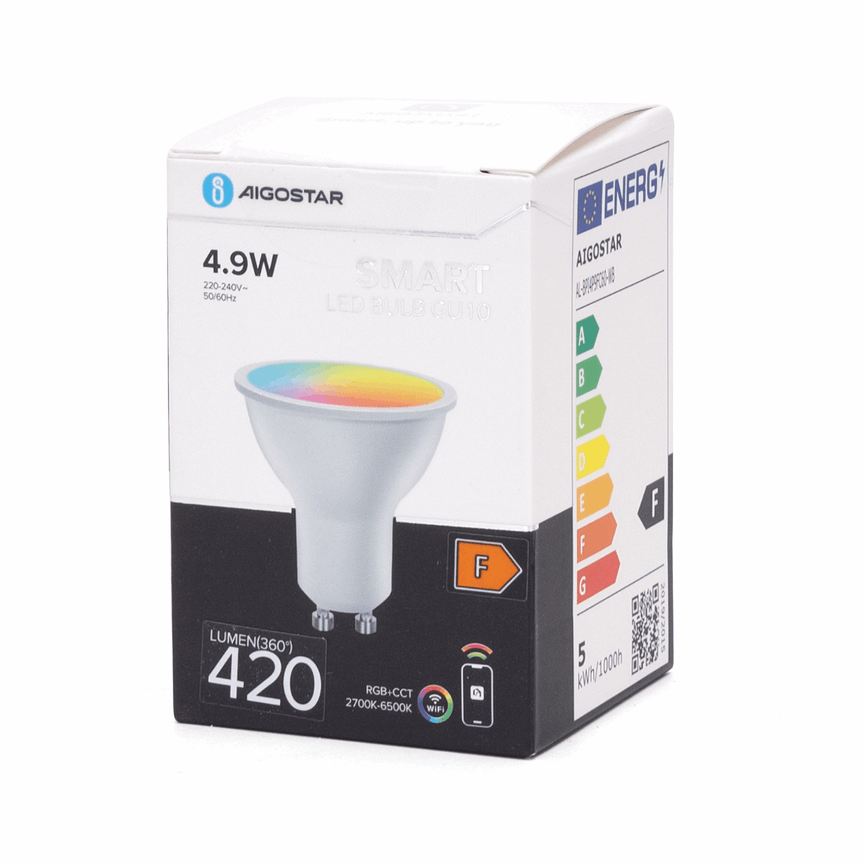 GU10 spot WiFi RGB+CCT 2700K - 6500K | PAR16 warmwit - daglichtwit - RGB - LED 5W=37W halogeenlamp - 230V - LEDPLANET.NL