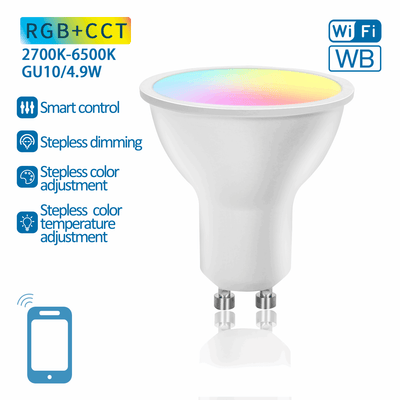 GU10-Spot WiFi RGB+CCT 2700K - 6500K | PAR16 Warmweiß - Tageslichtweiß - RGB - LED 5W=37W Halogenlampe - 230V - LEDPLANET.NL