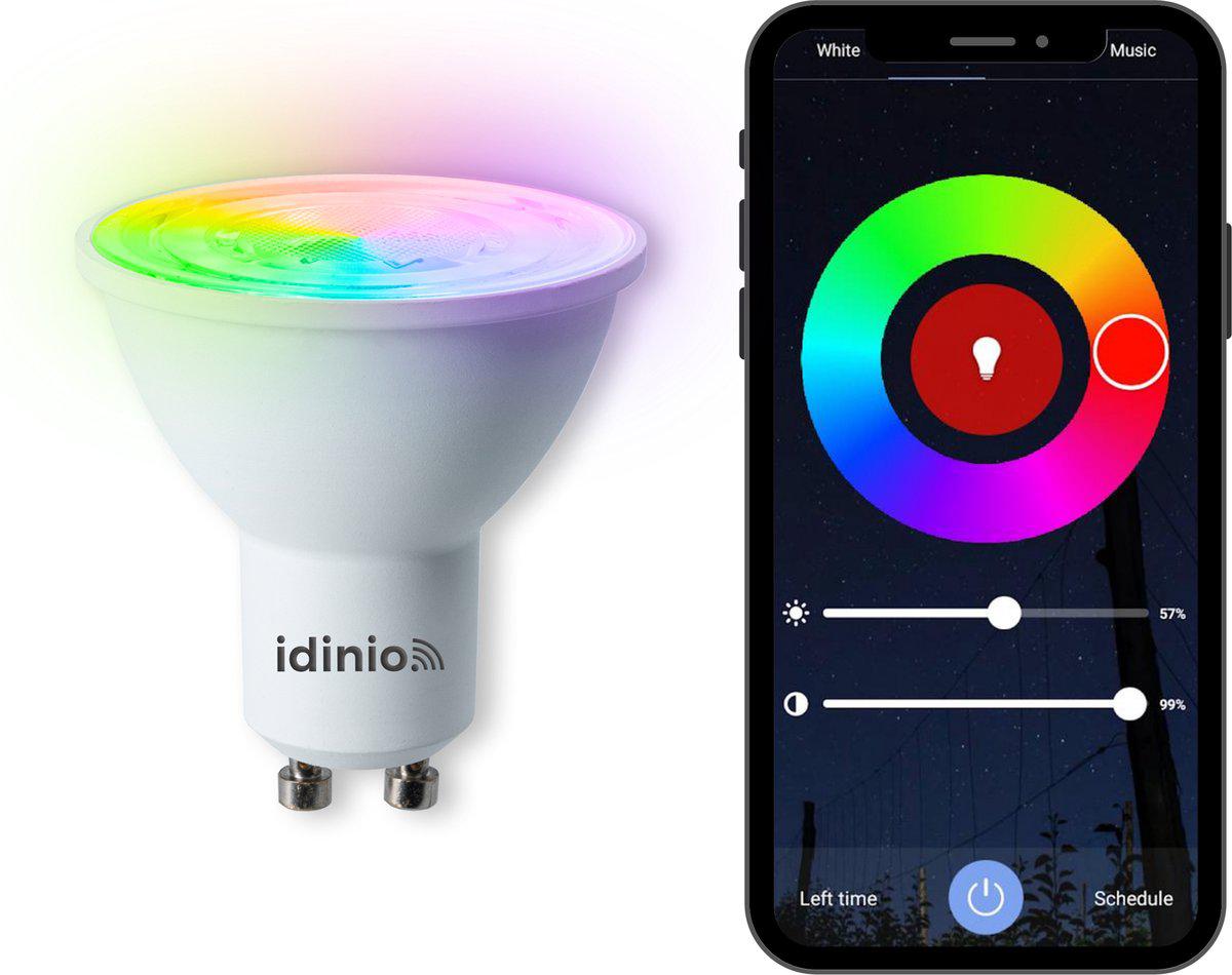 IDINIO Smart LED Spot GU10 – Weiß &amp; Farbe – Dimmbar – Per App steuerbar 