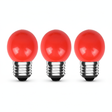 3x rode LED kogellamp E27 G45 230V - Prismica