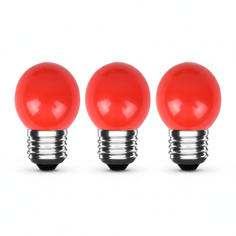 3x rode LED kogellamp E27 G45 230V - Prismica