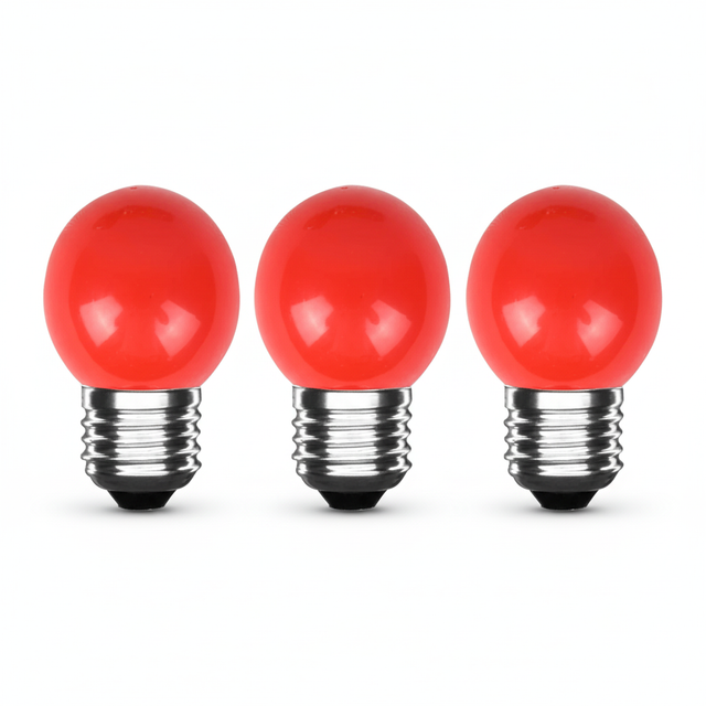 3x rode LED kogellamp E27 G45 230V - Prismica