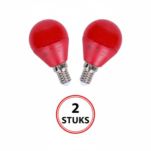 G45 Golf Ball Bulb - E14 - red light - LED 4W=30W incandescent - 230V - 2 pieces