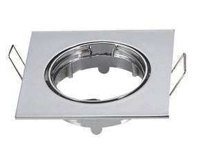 Cadre d’encastrement 82 mm x 82 mm | spot encastrable carré orientable chromé | diamètre de perçage Ø 74 mm - LEDPLANET.NL