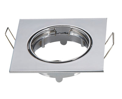 Einbaurahmen 82 mm x 82 mm | quadratischer schwenkbarer Einbaustrahler, Chrom | Bohrloch Ø 74 mm – LEDPLANET.NL