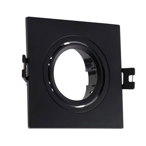 Inbouwframe 93 mm x 93 mm, vierkante inbouwspot zwart, uitsparing 75 mm x 75 mm