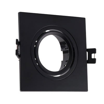 Inbouwframe 93 mm x 93 mm, vierkante inbouwspot zwart, uitsparing 75 mm x 75 mm