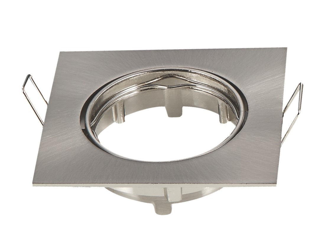 Recessed frame 82mm x 82mm | square tiltable recessed spotlight stainless steel | drill hole Ø 74 mm