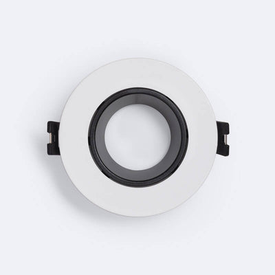 Inbouwframe Ø 90 mm, conische kantelbare inbouwspot zwart/wit, boorgat Ø 70 mm
