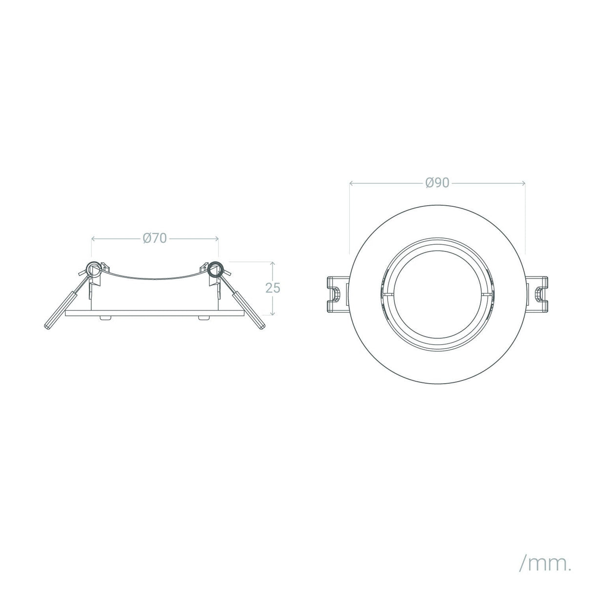 Inbouwframe Ø 90 mm | kantelbare inbouwspot zwart | boorgat Ø 70 mm - LEDPLANET.NL