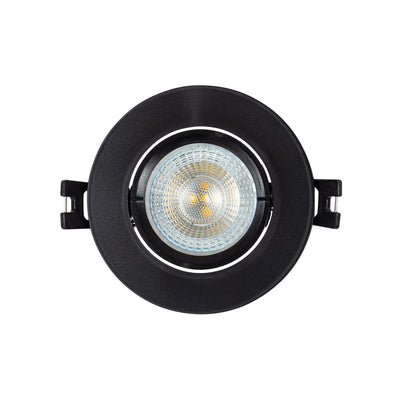 Inbouwframe Ø 90 mm, kantelbare inbouwspot zwart, boorgat Ø 70 mm