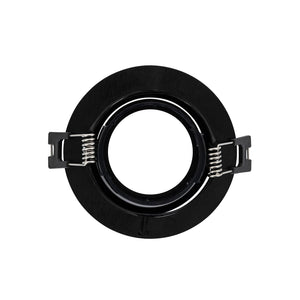 Einbaurahmen Ø 90 mm | kippbarer Einbaustrahler schwarz | Bohrloch Ø 70 mm 