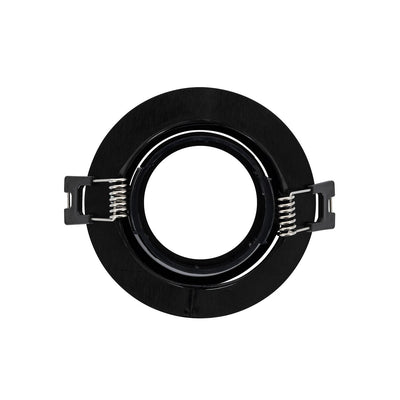 Inbouwframe Ø 90 mm, kantelbare inbouwspot zwart, boorgat Ø 70 mm