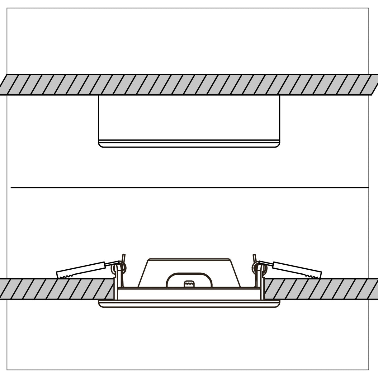 Recessed/Surface-mounted LED Ceiling Lamp CCT Ø 20 cm square - Dimmable - warm and cold white