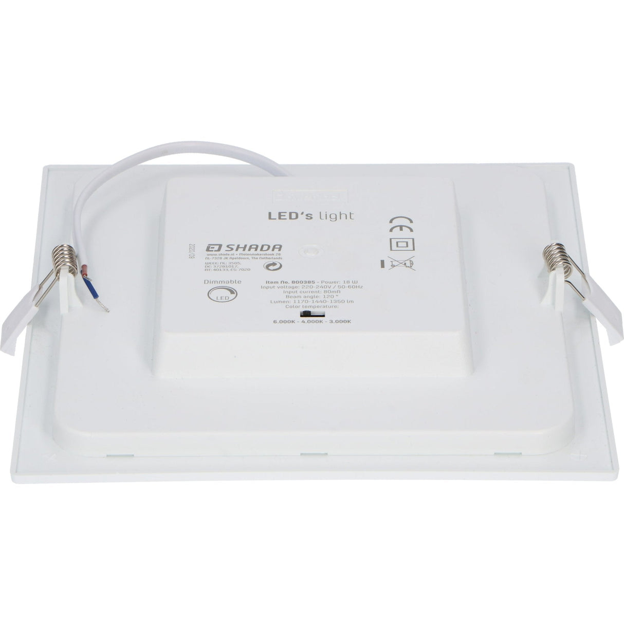 Recessed/Surface-mounted LED Ceiling Lamp CCT Ø 20 cm square - Dimmable - warm and cold white