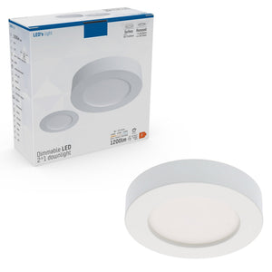 LED-Einbaustrahler, 1200 Lumen, 12 W, Kaltweiß (4000 K), dimmbar, Farbtemperatur wählbar, Schutzart IP44, Weiß