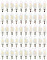 Kaarslamp E14 - 50 stuks | LED 4W=40W traditioneel licht | warmwit filament 2700K - 230 Volt - LEDPLANET.NL