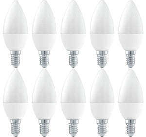 LED kaarslamp E14 warmwit 3000K - 6W - mat glas - 10 stuks