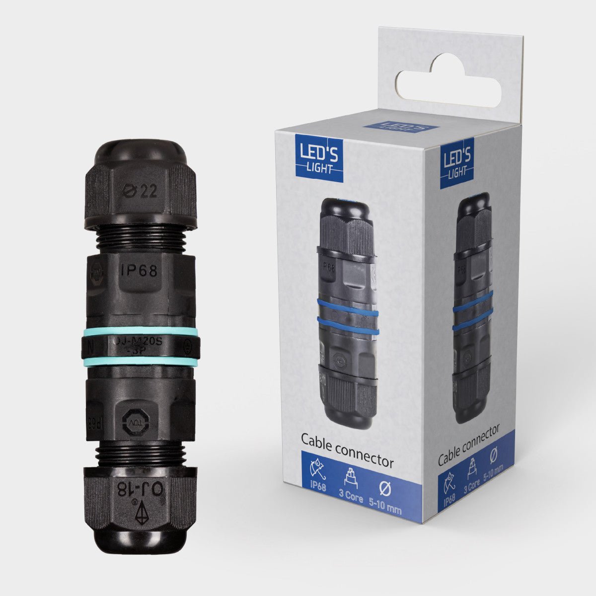 Kabelverbinder I Verbinder - Für Kabel von 5 bis 10 mm - für den Außen- und Innenbereich - Schwarz