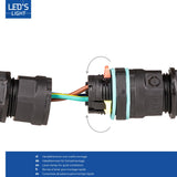 Kabelverbinder I Verbinder - Für Kabel von 5 bis 10 mm - für den Außen- und Innenbereich - Schwarz