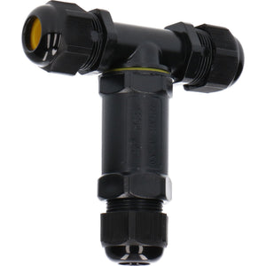 Waterproof Cable Connector IP68 - T-Connector - Terminal Block - For Cables 4-14mm - Black