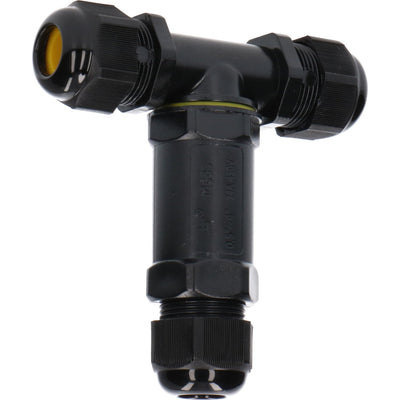 Connecteur de câble étanche IP68 - connecteur en T - domino - pour câbles de 4 à 14 mm - Noir