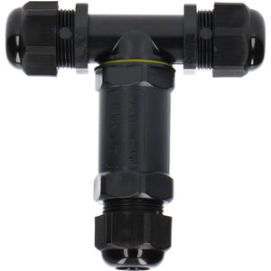 Waterproof Cable Connector IP68 - T-Connector - Terminal Block - For Cables 4-14mm - Black