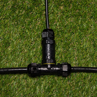 Connecteur de câble étanche IP68 - connecteur en T - domino - pour câbles de 4 à 14 mm - Noir