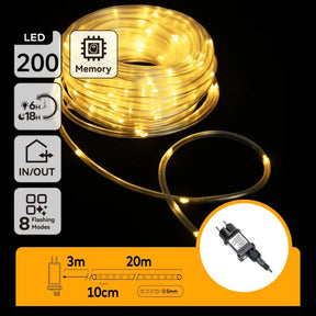 Aigostar LED-Lichterketten mit 20 Metern Länge und 200 LEDs für Weihnachtsdekoration, wasserdicht und für drinnen und draußen geeignet