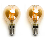 Globe bulb E14 2 pieces | 4W=40W warm white | 2200K - amber glass