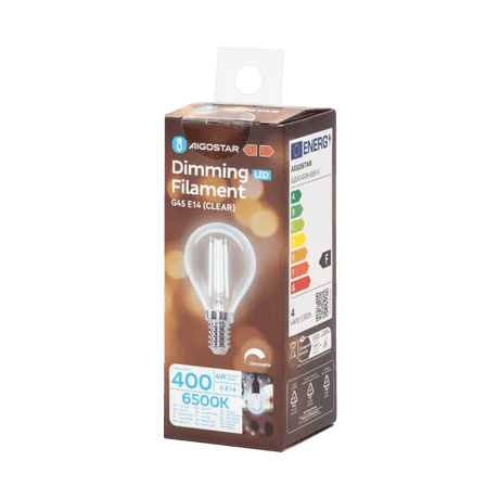 Kogellamp E14 dimbaar daglichtwit | G45 LED 4W~400Lm=38W halogeen verlichting | helder glas - 6500K - LEDPLANET.NL