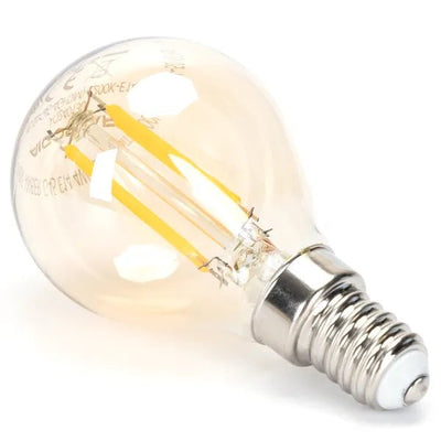 Kugellampe E14 dimmbar Flamme warmweiß | G45 LED 4W~400Lm=38W Halogenbeleuchtung | bernsteinfarbenes Glas - 2200K - LEDPLANET.NL
